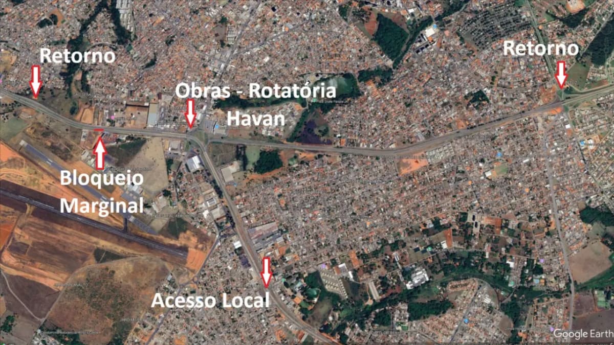 Obras no trevo da Havan provocam interdições temporárias na BR-153, em Anápolis