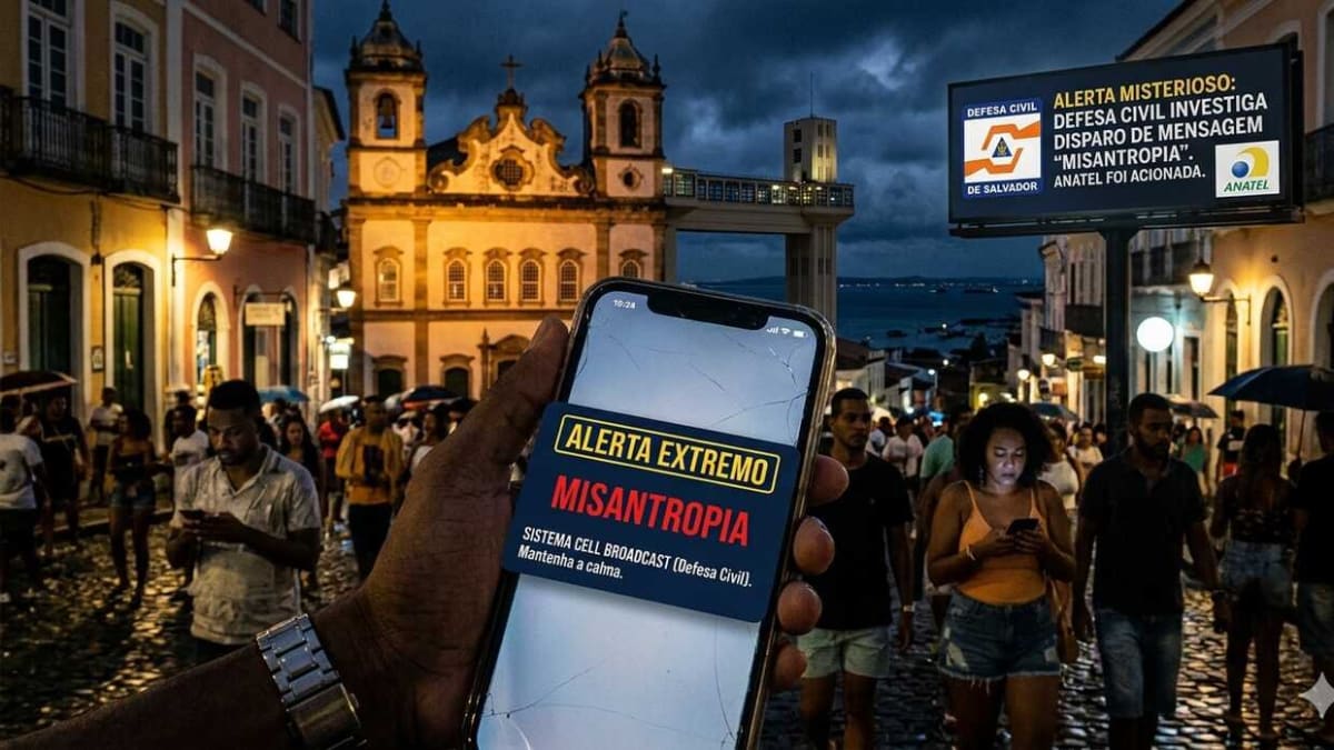 Alerta misterioso em celulares assusta moradores e Defesa Civil aciona Anatel após mensagem com palavra "misantropia"