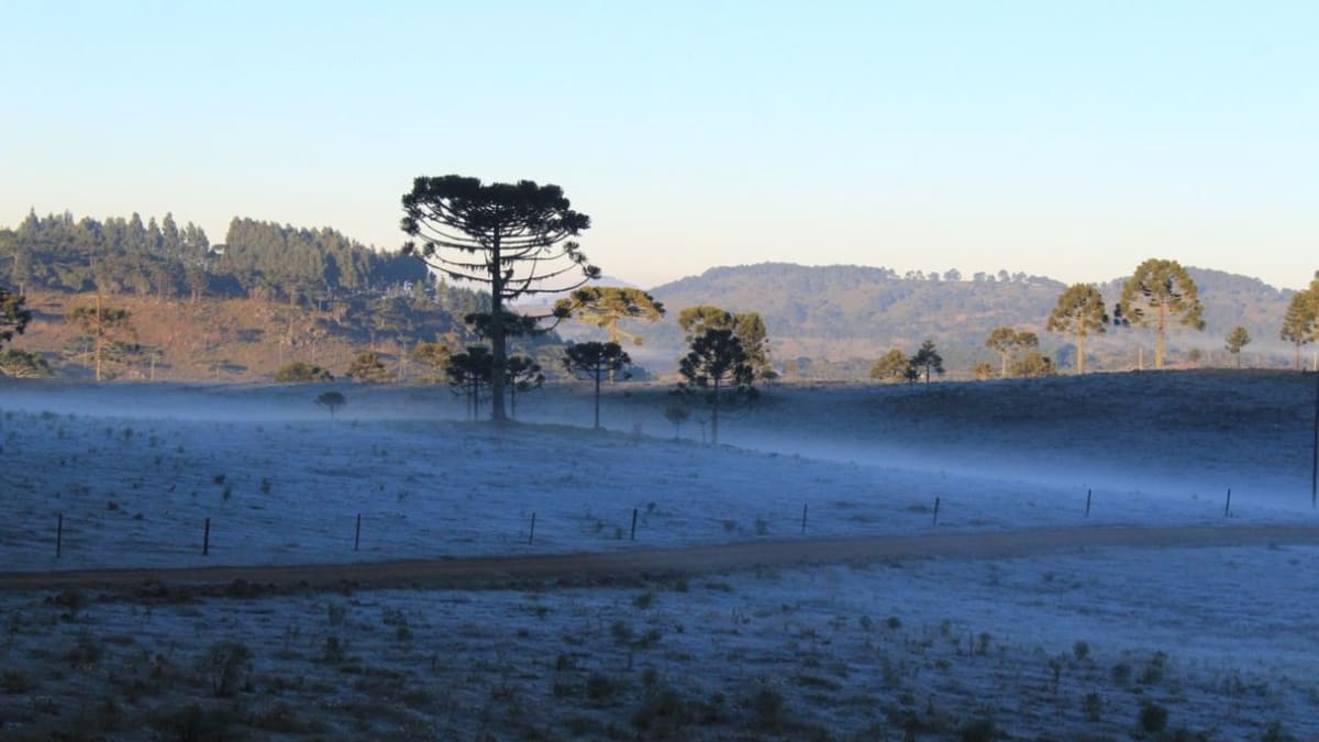 Inverno comeca com frio rigoroso risco de geadas e chance de neve no sul