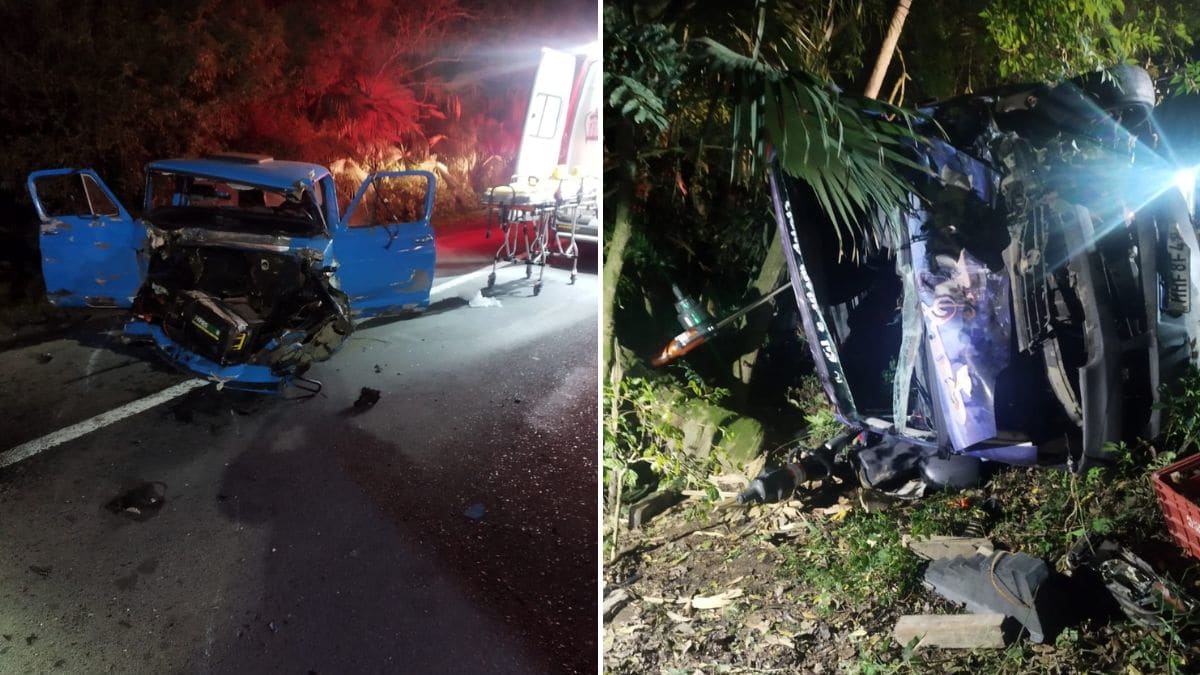 Acidente envolvendo três veículos na BR-470 em Santa Catarina deixa quatro feridos, incluindo criança de 9 anos