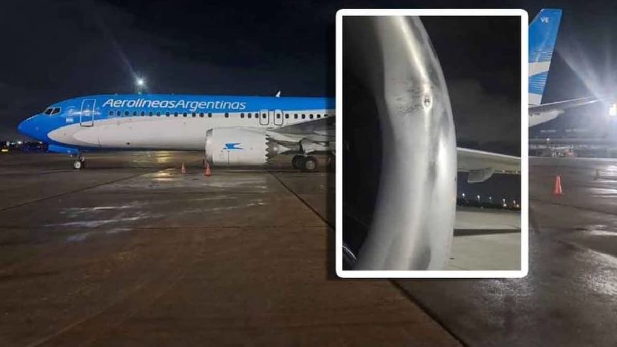 Motor de avião da Aerolíneas Argentinas é danificado após possível colisão com drone no Galeão