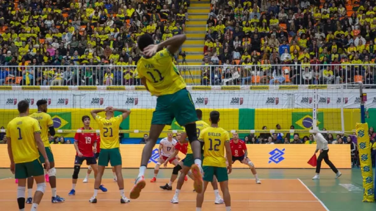 Seleção Brasileira B de vôlei vence Chile em São José, SC