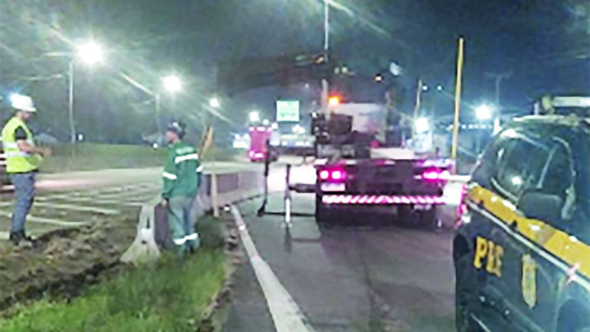 Ponte Anita Garibaldi na BR-101 Sul é interditada para reparos emergenciais
