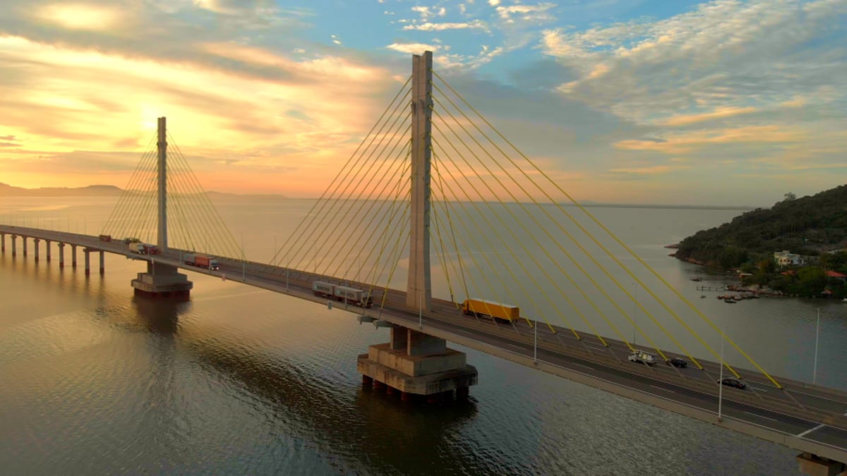 Ponte Anita Garibaldi em Laguna tem meia pista liberada para reparos emergenciais