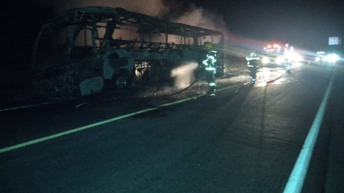 Ônibus com 41 passageiros pega fogo na rodovia entre São Paulo e Bahia sem vítimas