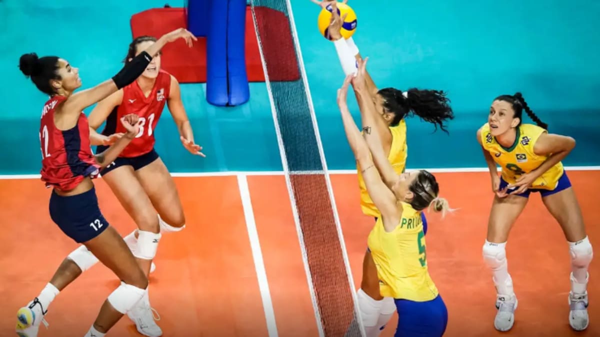 Brasil perde para os Estados Unidos e encerra fase classificatória da Liga das Nações de Vôlei Feminino em terceiro lugar
