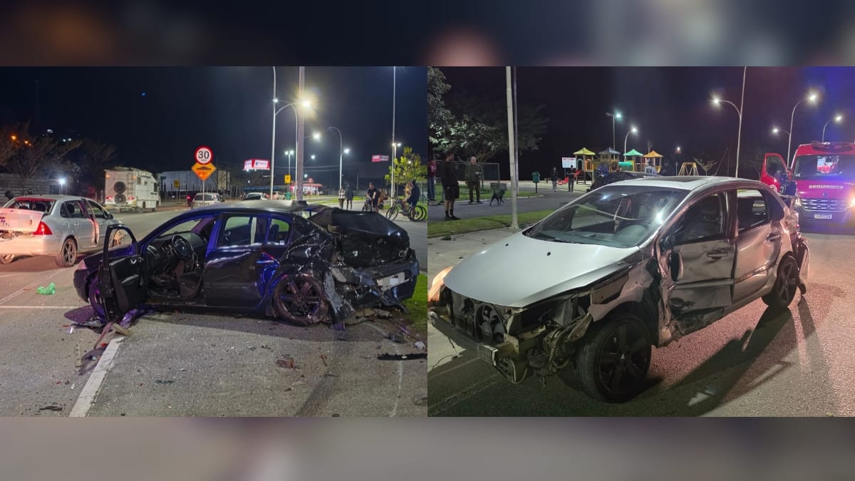 Colisão entre três veículos deixa três feridos em Jaraguá do Sul