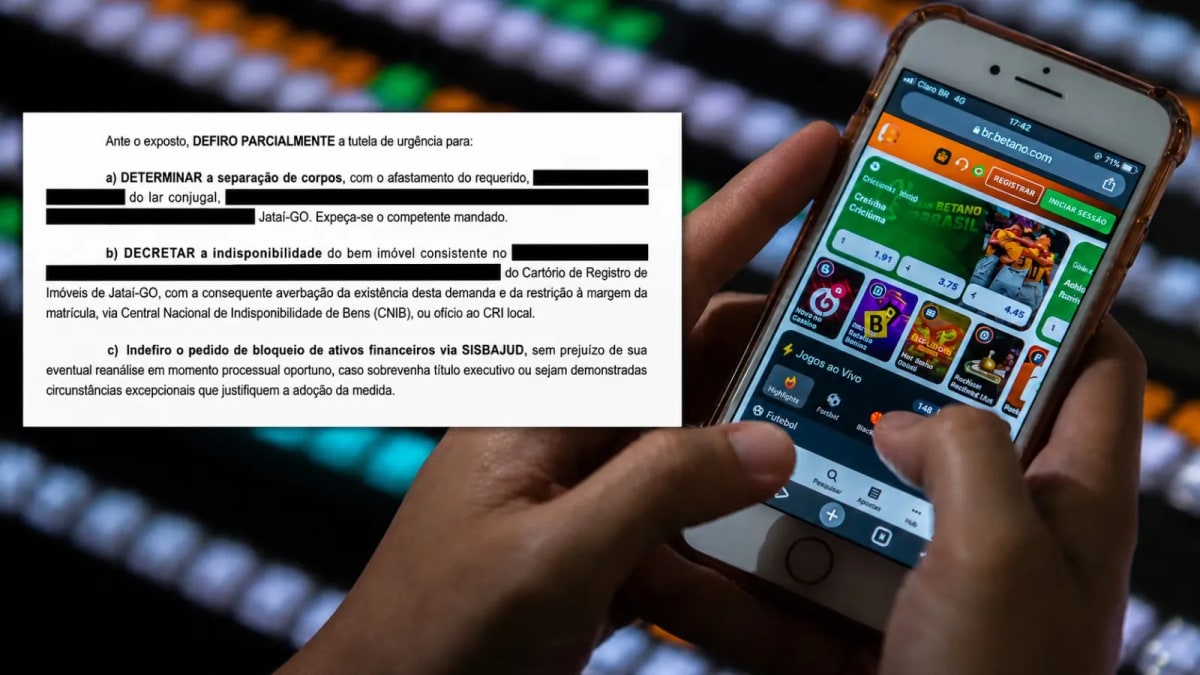 Justiça afasta homem do lar após mulher acusá-lo de perder patrimônio da família em bets e no jogo do tigrinho