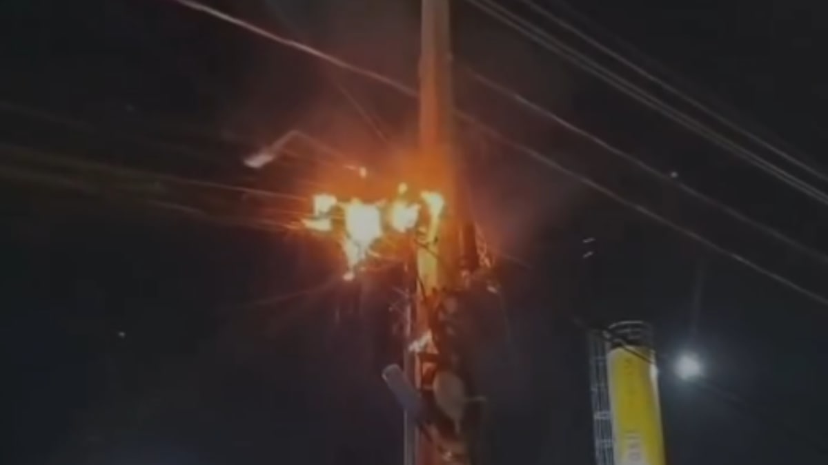 Incêndio danifica poste e deixa 56 unidades sem energia em Santa Catarina