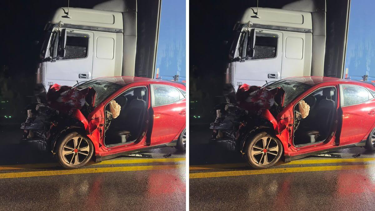 Acidente fatal entre caminhão e carro na BR-282 deixa motorista preso às ferragens sem vida