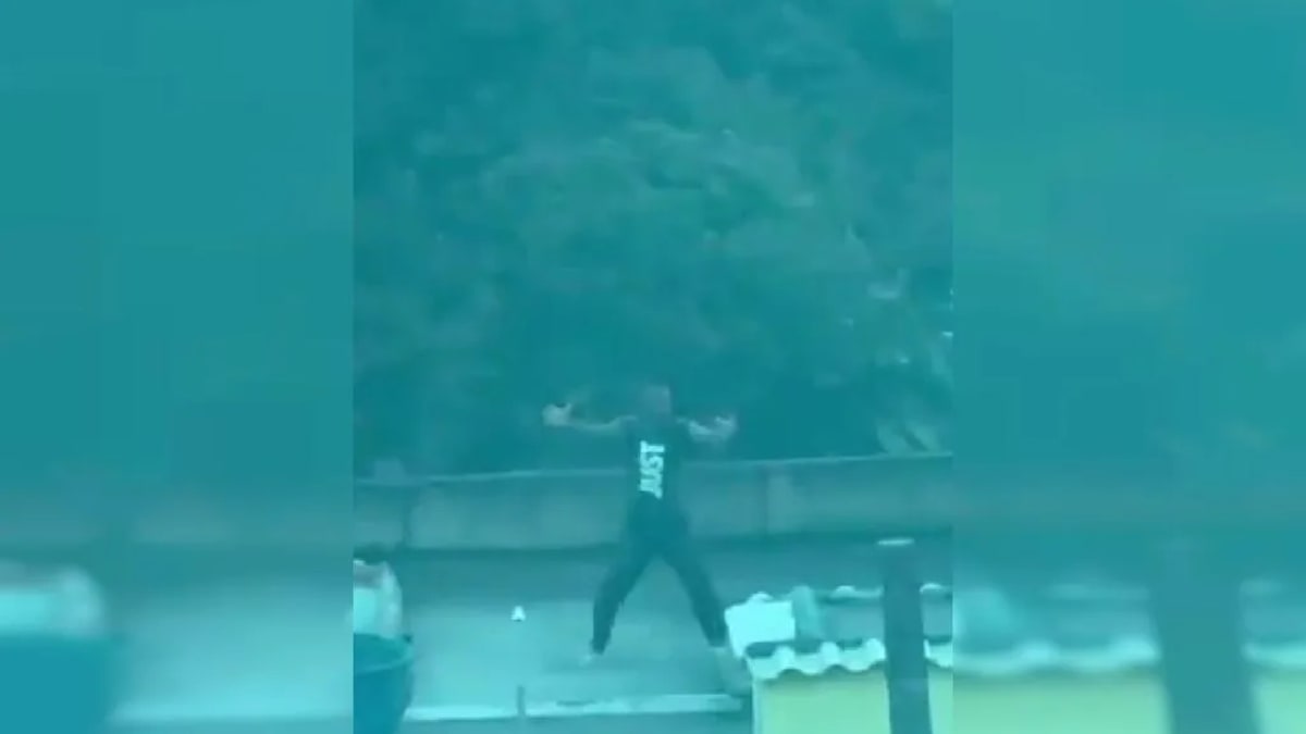 Homem é flagrado 'farmando aura' durante ventania no Rio de Janeiro
