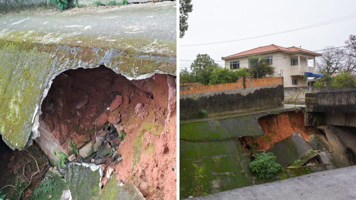 Calçada sobre o Rio Três Henriques é interditada em Areias por risco de erosão