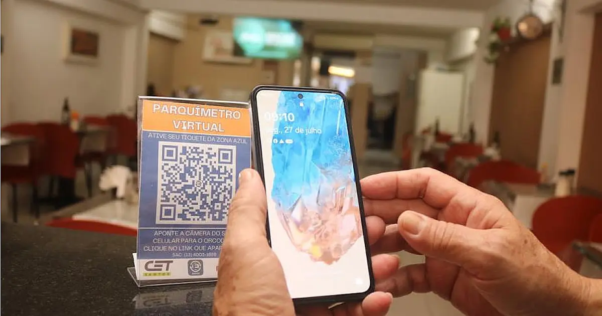 Zona Azul em Santos amplia uso de QR Code para pagamento do estacionamento rotativo