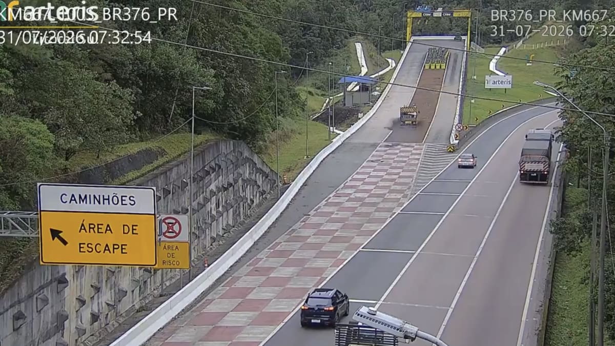 Área de escape na BR-376 evita acidente com caminhoneiro rumo a Santa Catarina