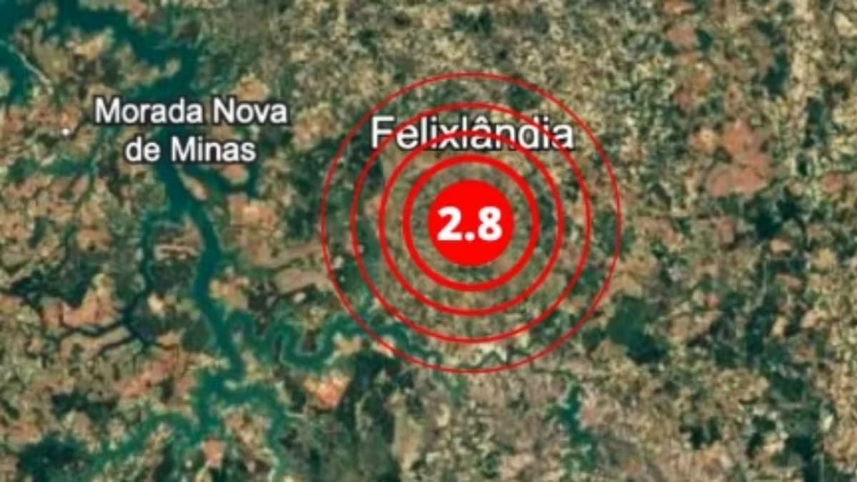 Tremor de terra de magnitude 2,8 é registrado próximo a Felixlândia, Minas Gerais