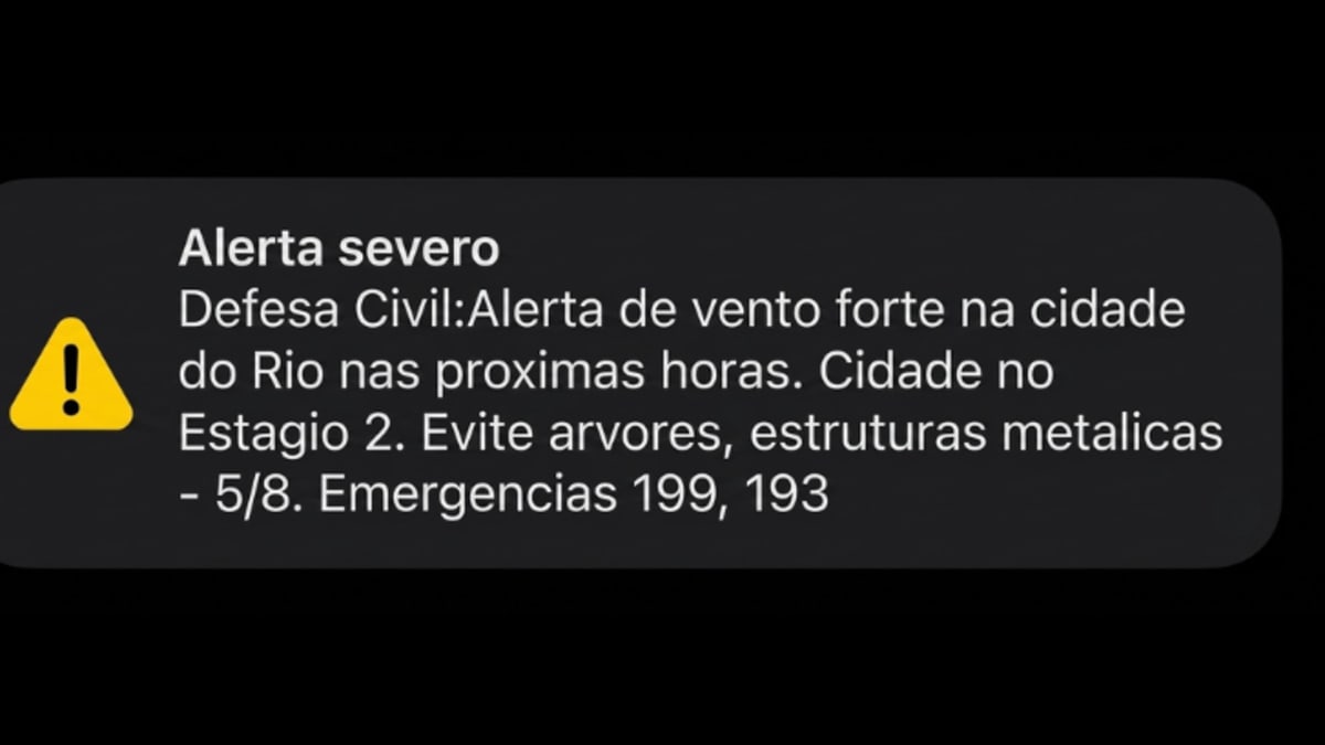 Rio de Janeiro amanhece sob alerta para ventos fortes com rajadas de até 76 km/h