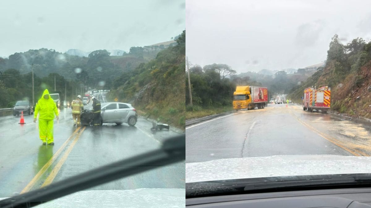 Acidente na Santa Catarina-114 provoca derramamento de óleo e interdita rodovia em Mirante dos Pinheiros