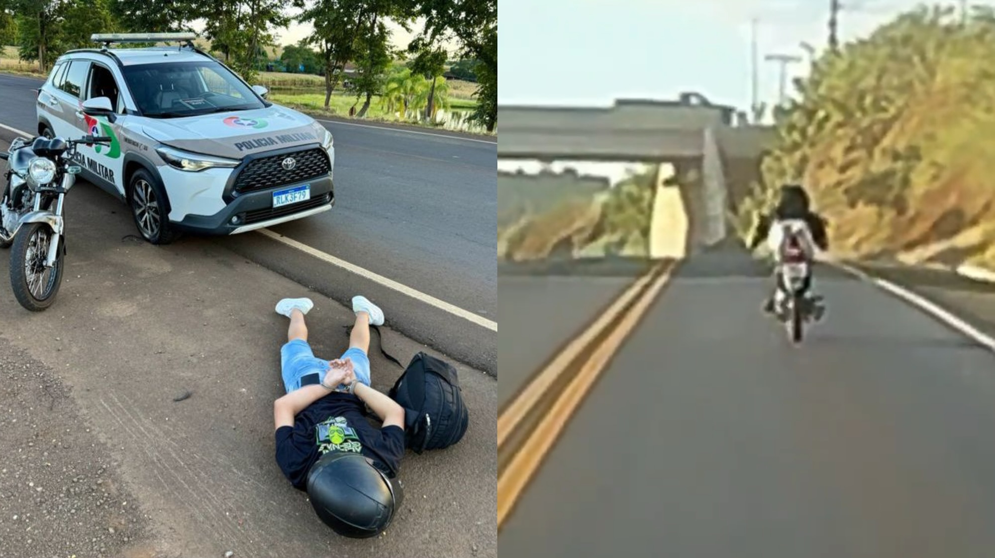 Motociclista é detido após manobras perigosas em rodovia de Pinhalzinho